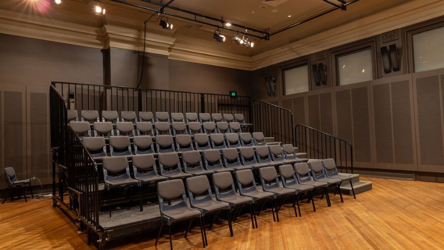 The seating bank in Studio 1 at Northcote Town Hall Arts Centre.