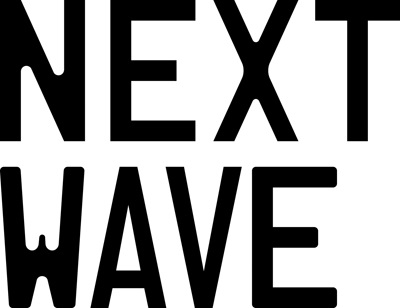 Next wave's logo in black text