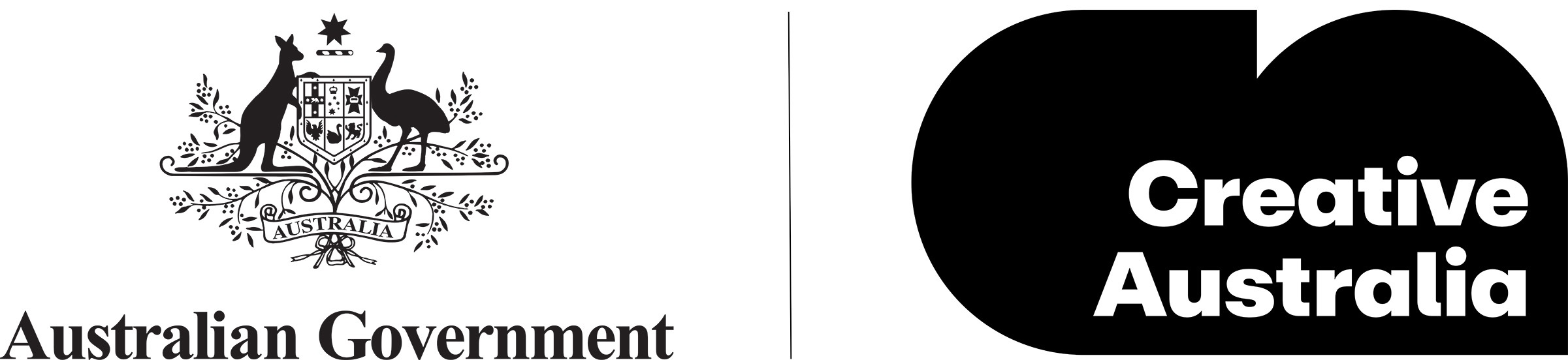 Black and white logo of Creative Australia