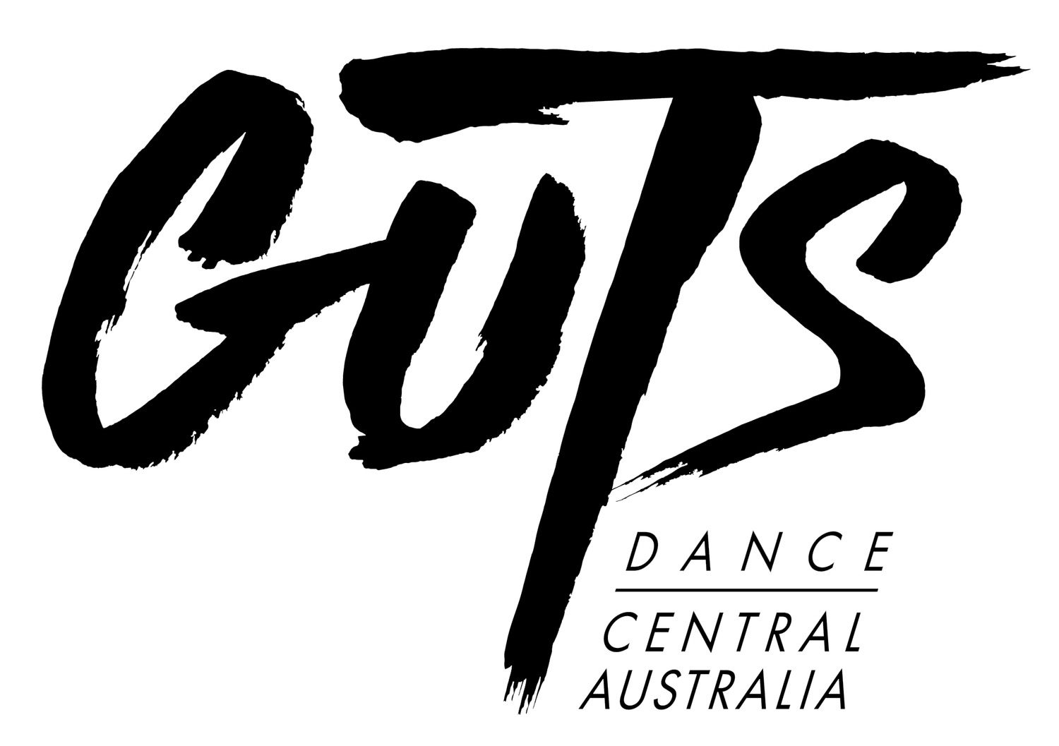 Guts Dance Central Australia's logo in black text.