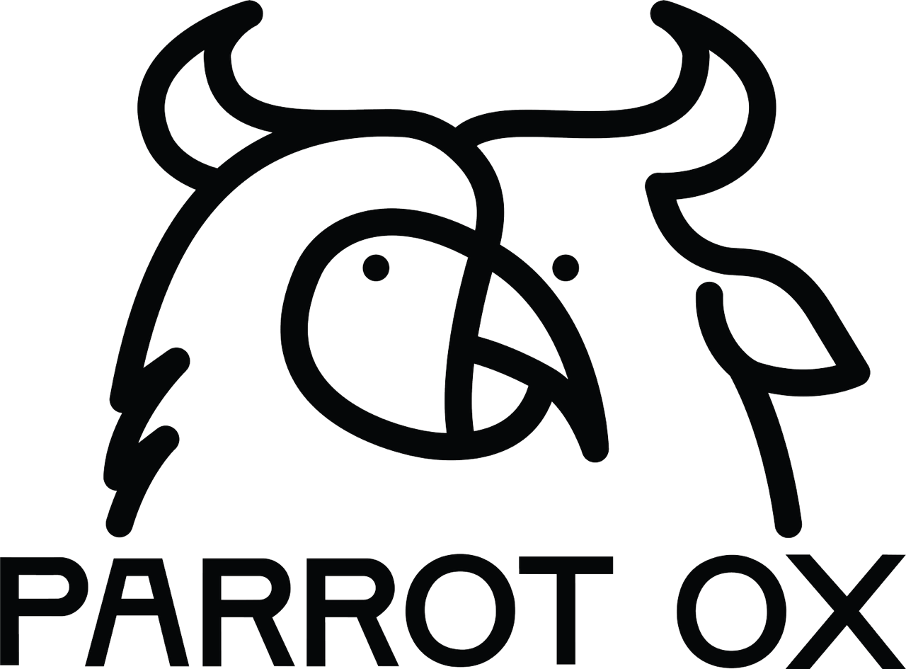 Parrot Ox logo in black text