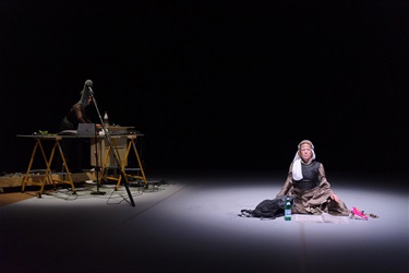 Aviva Andean behind her soundscape workbench and Rebecca Jensen at centre stage. Image by Sarah Walker.