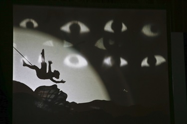 A projection of shadow puppets.