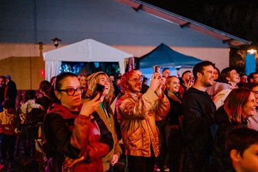 Audience members during ENLIGHTEN by Born in a Taxi at THE CUBE opening night image by Wild Hardt
