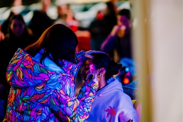 Glow in the dark face painting at THE CUBE opening night image by Wild Hardt