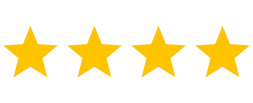 Four golden stars lined up next to each other.